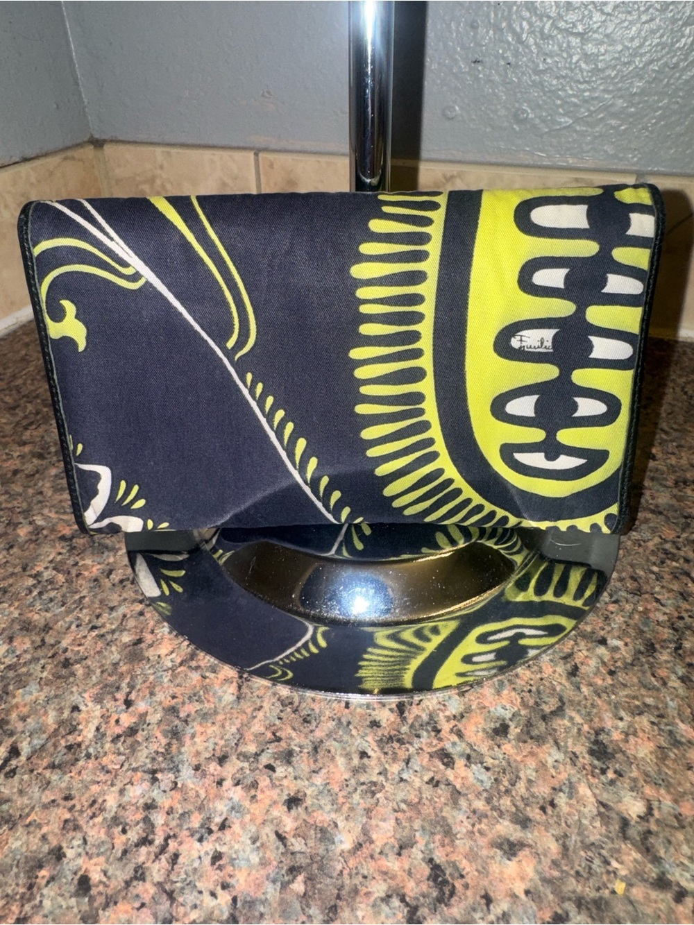 Emilio Pucci navy blue canvas wallet EUC retail $499 - Picture 2 of 9